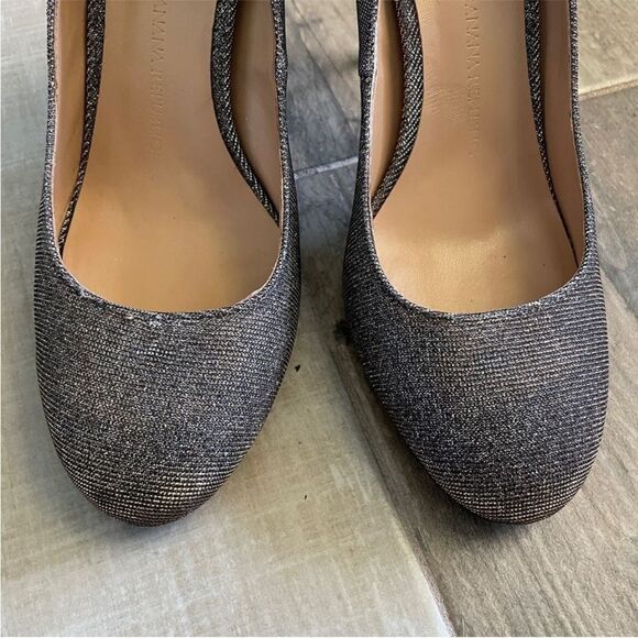 Banana Republic Hello Sole Mate Gold Metallic Heels size 6 Glitter Stiletto Pump - Picture 5 of 12